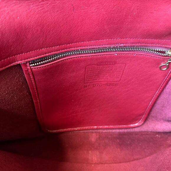 Coach Lexington Briefcase with Strap red Leather Vintage 90s Brass Turnlock - Picture 6 of 10